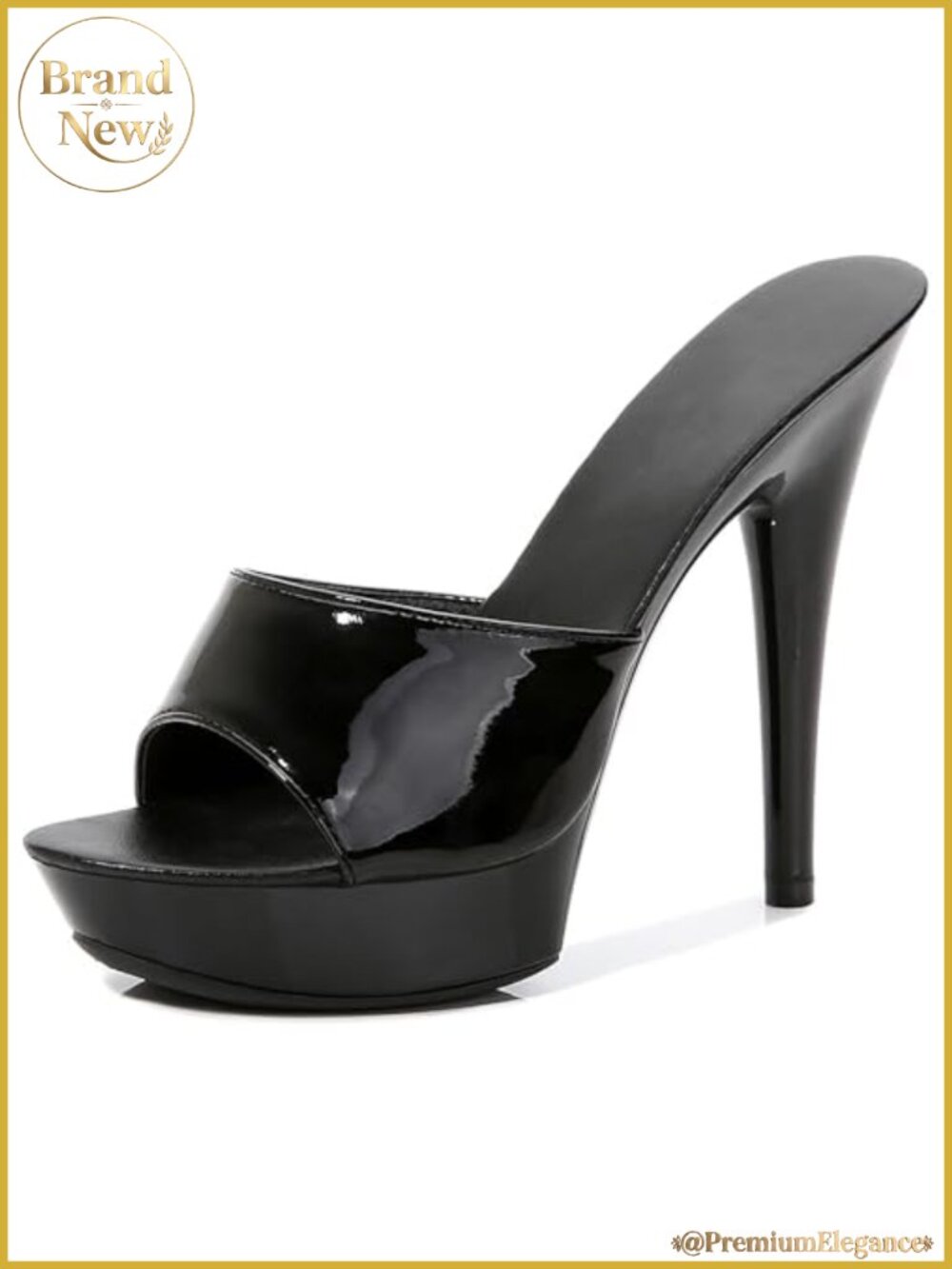 Patent Leather Platform Stiletto Heeled Sandals Slip On Party Prom